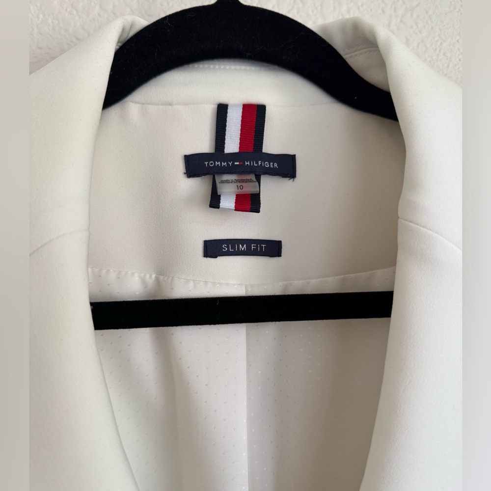 NWOT Tommy Hilfiger Ivory Slim-fit Blazer - Picture 2 of 6